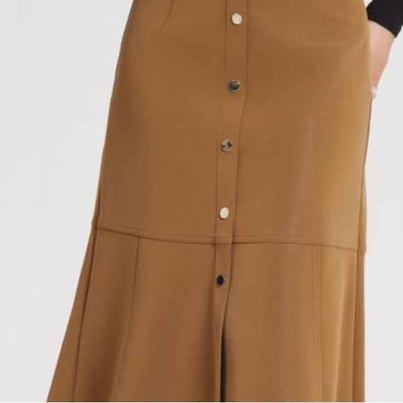 Women's Fit & Flare Midi A-Line Skirt - A New Day™ Brown  size 4 MSRP $39 - Picture 2 of 8